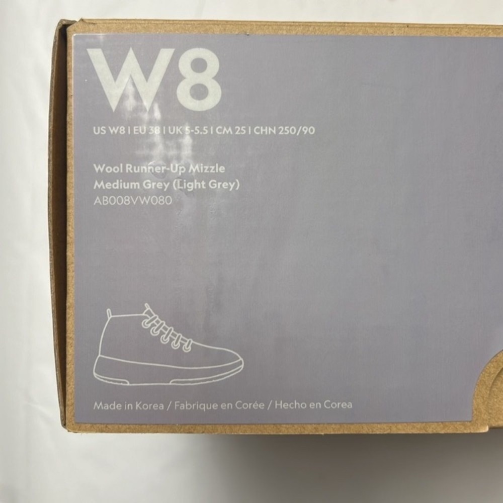 NEW Gray High-Top Sneakers Allbirds In Box! Women 8! Sporty And Lightweight! - Picture 8 of 8